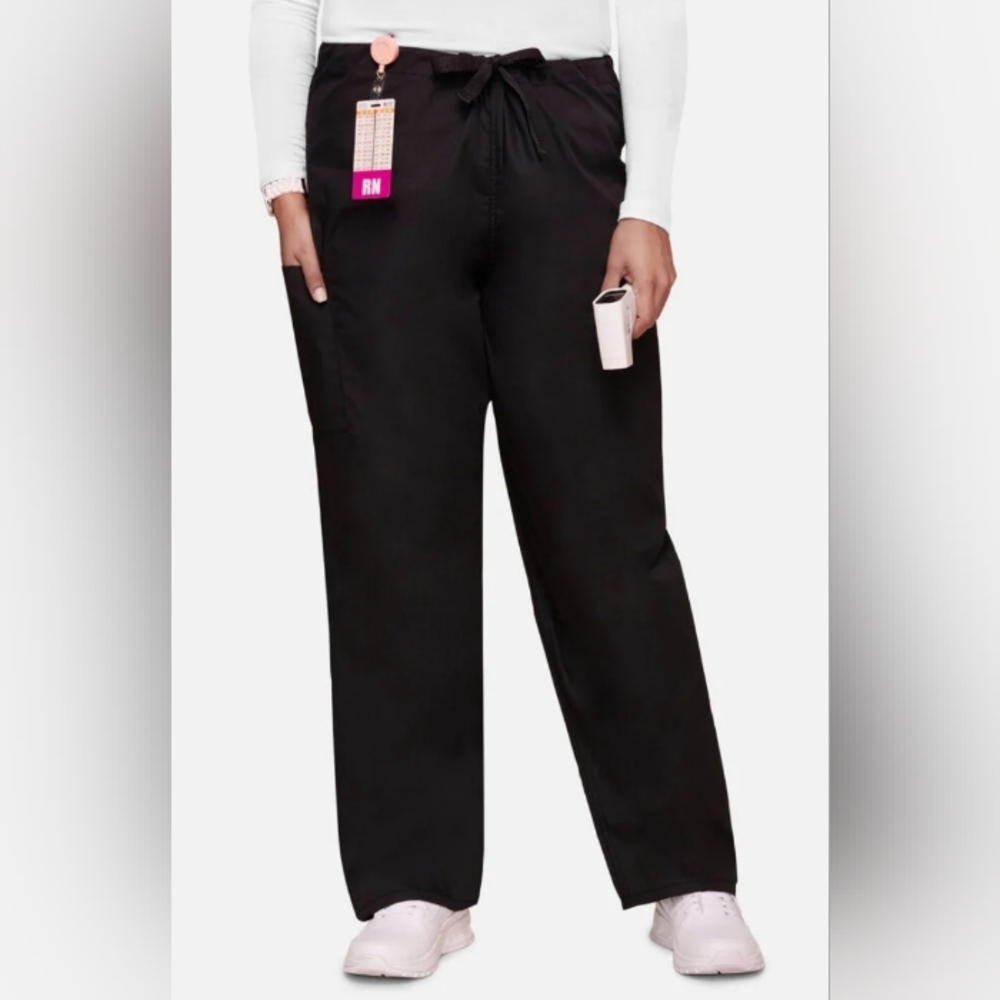 New Cherokee Workwear Unisex Black Scrub Pants Medium NWT